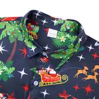 1 x RAW Customer Returns Fanient Christmas Shirt Men Slim Fit Long Sleeve Floral Shirt Santa Claus Hawaii Pattern Casual Button Down Holiday Costume Shirts M - RRP €23.89