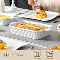 1 x RAW Customer Returns MALACASA, Bake.Bake series, 4-piece baking dish set made of scratch-resistant ceramic in white Includes 4 sizes for preparing lasagna, soup, tiramisu and more - RRP €54.08