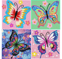 2 x Brand New Set of 4 5D Diamond Painting Children s Set Full Diamond Painting Pictures Children Cartoon, DIY Mosaic Making Crafts Girl Boy 6 7 8 9 10 11 12 Years, Gift Children From 6 Years 15 x 15 cm - RRP €29.5