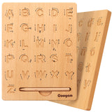 2 x RAW Customer Returns Coogam Hooden Letter Tracing Board Double Sided Alphabet 123 Numbers Cognition Montessori Early Learning STEM Preschool Toy Gift for 3 4 5 Year Old Children - RRP €45.98