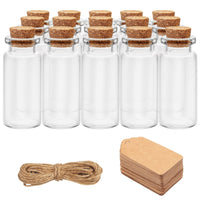 1 x RAW Customer Returns BELLE VOUS 64pcs Set of Small Glass Jars with Cork, Labels and String for 13 ml Bottles - Airtight Cap - Spice, Wedding Favor and Jam Holder - RRP €20.99