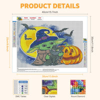 9 x Brand New RICUVED Cartoon Diamond Painting Pictures, 5D Halloween Diamond Painting Pictures Adults Diamond Painting Pictures Set Full Drill Cartoon Diamond Painting Cross Embroidery Painting Set 30x40cm - RRP €183.6