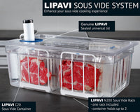 1 x RAW Customer Returns LIPAVI Sous Vide SYSTEM - Lid, container and frame - Polycarbonate frame - Multi-Fit lid - 24L water bath - Fits most models 70mm - RRP €87.0