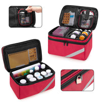 1 x RAW Customer Returns Trunab Medical Supplies and Medicine Storage Bag, First Aid Kit for Emergency Medicine, Nutritional Supplements and Weekly Pill Organizer, Red - RRP €41.99