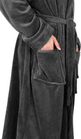 1 x RAW Customer Returns NY Threads Men s Bathrobe, Men s Robe with Hood, Fleece, Sleepwear Bathrobes X-Large, Dark Grey  - RRP €25.99