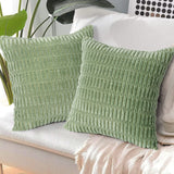 7 x Brand New LOMOHOO Set of 2 Corduroy Cushion Covers Green 45 x 45 cm Cushion Covers Decorative Pillowcases Sofa Cushions Throw Pillows Decorative Pillowcase Couch Cushion for Living Room Sofa Car Bedroom Home - RRP €101.71