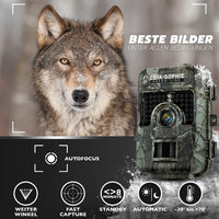 1 x RAW Customer Returns Leia-Sophie wildlife camera - 24MP hunting camera with motion detector night vision - wildlife camera waterproof IP66-0.6s fast trigger speed - incl. camera strap - for TF cards up to 32GB, 1080p - RRP €40.33