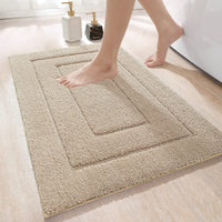 1 x RAW Customer Returns DEXI bath rug non-slip, soft bathroom rug, water-absorbent bath mat, machine washable bath rug for shower, bathtub and toilet - beige, 50 x 80 cm - RRP €26.99