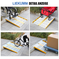 1 x RAW Customer Returns LIEKUMM Wheelchair Ramp, 61x73cm Disabled Ramp, 300 KG Capacity Aluminum Wheelchair Ramp for Wheelchair is Suitable for Steps, Thresholds, Stairs - RRP €99.1