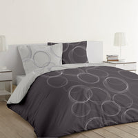 1 x RAW Customer Returns VISION Parure de couette R versible 100 Coton LENNY Gris 200x200cm - RRP €32.12