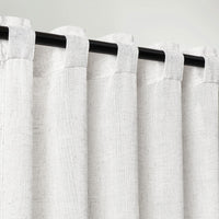 1 x RAW Customer Returns MIULEE Curtains Looped Voile Curtain Modern Linen Look Semi-Transparent for Living Room Bedroom Sliding Curtain Set of 2 Stores Linen White 225x140 cm - RRP €35.84