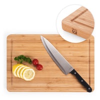 1 x RAW Customer Returns Blumtal cutting board made of 100 bamboo - 2cm thick wooden board antibacterial - solid wooden cutting board with juice groove - wooden cutting board 38x25x2cm - alternative to plastic cutting board - RRP €19.1