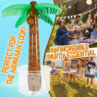 1 x RAW Customer Returns KreativeKraft Inflatable Party Accessories, Cooler Palm Tree Inflatable - Tiki Hawaii Decoration - RRP €17.49