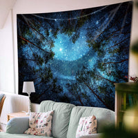 1 x RAW Customer Returns Fog Forest Tree Tapestry Psychedelic Wall Hanging Bedspread Wall Towel Tapestry Nature Landscape Picnic Beach Towel Beach Blanket Large for Bedroom Living Room Dorm Wall Decoration 150 x 130 cm - RRP €14.87