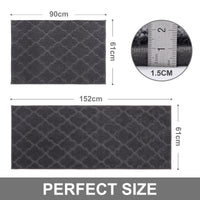 1 x RAW Customer Returns COSY HOMEER kitchen runner non-slip 2 pieces, kitchen carpet washable non-slip, kitchen mats, carpet runner hallway for kitchen, kitchen mat rug carpet 61 x 90CM 61 x 152CM, dark grey  - RRP €54.44