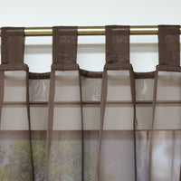 1 x RAW Customer Returns ESLIR Curtains with Loops Curtains Window Curtain Transparent Loop Curtain Voile Brown WxH 140x245cm 1 Piece - RRP €17.14