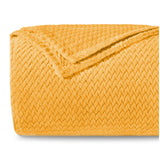 1 x RAW Customer Returns Dreamzie - Cuddly blanket 220x240 cm - Fluffy fleece blanket microfiber 100 polyester 260gsm - Blanket sofa with herringbone pattern and soft feel - yellow - RRP €26.99