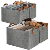 3 x Brand New GRANNY SAYS fabric storage boxes, foldable storage baskets with handles, wardrobe organizer closet, storage boxes with metal frame, large fabric boxes for shelves - mist gray, 4 pieces - RRP €113.4