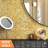 1 x RAW Customer Returns VAOVI Self-adhesive mosaic tile gold kitchen wall, wall tile metal with facet gold matt and glossy tile sticker small hexagon 10 mats  - RRP €49.99