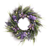 1 x RAW Customer Returns VALERY MADELYN Artificial lavender flower wreath with butterfly large 40cm door wreath wall wreath spring decoration, artificial flower decoration for home, parties, doors, weddings gift for spring - RRP €40.38