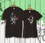 1 x Brand New VIVAMAKE Couple Partner T Shirt Robots II Love for men black size 3XL - RRP €23.26