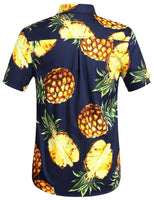 1 x Brand New SSLR Hawaii Shirt Men, Men s Short Sleeve Floral Summer Casual Shirts, Cotton Short Sleeve T Shirt for Men Button Down Casual Design Small, Navy  - RRP €27.6