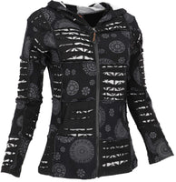 1 x RAW Customer Returns GURU SHOP Goa Patchwork Jacket, Hooded Jacket, Black, Cotton, Size L 42  - RRP €49.9