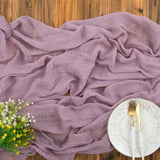 1 x RAW Customer Returns AOKSUNOVA table runner muslin 3m lavender cheesecloth table runner wedding cheesecloth fabric purple 80cm - RRP €15.12