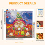 4 x Brand New RICUVED Halloween Diamond Painting Pictures, 5D Diamond Painting Pictures Adults Gnomes Diamond Painting Pictures Set Full Drill Diamond Painting Cross Embroidery Painting for Home Decor 35x35cm - RRP €81.6