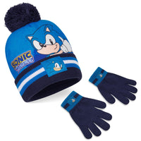 1 x RAW Customer Returns Sonic the Hedgehog Child Hat, Winter Hat Scarf and Gloves Set Blue 2 Pieces  - RRP €18.25