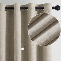 1 x RAW Customer Returns Topfinel Curtain Opaque Curtains with Eyelets 100 Blackout Curtains Linen Curtains Grey Set of 2 140 x 240 cm Blackout Curtain Decoration Living Room Bedroom - RRP €32.26