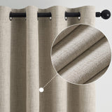 1 x RAW Customer Returns Topfinel Curtain Opaque Curtains with Eyelets 100 Blackout Curtains Linen Curtains Grey Set of 2 140 x 240 cm Blackout Curtain Decoration Living Room Bedroom - RRP €32.26