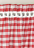 1 x RAW Customer Returns Yaland opaque curtains with check pattern country house curtains living room curtains with tiebacks WxH 80x140cm, red 2 pieces - RRP €28.22