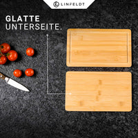 1 x RAW Customer Returns LINFELDT Set of 6 bamboo breakfast boards made of wood 27x16x1cm - Incl. juice groove - 6 wooden boards one smooth side - Small wooden boards - 6 bamboo eating boards - RRP €25.2