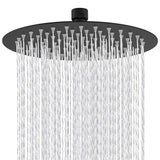 1 x RAW Customer Returns Drenky shower head rain shower, rain shower black 8 inch shower head round made of stainless steel A2 rain shower head with 100 anti-limescale nozzles water-saving shower head 20 x 20 cm - RRP €21.38