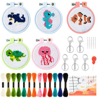 1 x RAW Customer Returns WATINC Beginner Embroidery Set DIY Art Craft Sewing Children Cross Stitch Set With Patterns And Instructions Cross Stitch Set Embroidery Starter Kit Punch Needle Beginner Embroidery Set for Adults - RRP €20.16