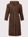 1 x RAW Customer Returns Ladeheid men s terry bathrobe made of 100 cotton LA40-192 Brown-20, M  - RRP €35.56