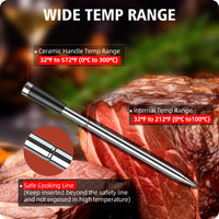 1 x RAW Customer Returns BFOUR meat thermometer wireless with 2 probes upgraded , Bluetooth grill thermometer with large LCD display, app control, intelligent roasting thermometer for grill, oven and grill - RRP €89.99