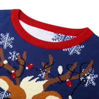 1 x RAW Customer Returns Idgreatim Men s Ugly Christmas Sweater Reindeer Print Long Sleeve Knit Sweater Pullover Sweatshirt LED Light Ugly Christmas Sweater S - RRP €22.8