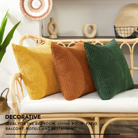 1 x RAW Customer Returns Deconovo Cushion Cover Corduroy Cushion Covers Living Room Decorative Cushion Cover Sofa Cushion Decorative Throw Pillows Cushion Covers Soft Cushion Cover for Sofa Office Couch Bedroom, 45 x 45 cm, Orange, Set of 2 - RRP €17.75