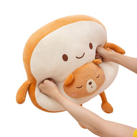 1 x Brand New SQUISHY DOT Kawaii Stuffed Animal, Toast Plush Pillow, Cute Cushion, Throw Pillow, Stuffed Bread Plush, Sliced Bread Toy, Cute Japanese Anime Plush Cushion - RRP €20.66