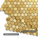 1 x RAW Customer Returns VAOVI Self-adhesive mosaic tile gold kitchen wall, wall tile metal with facet gold matt and glossy tile sticker small hexagon 10 mats  - RRP €49.99