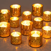 1 x RAW Customer Returns NUPTIO Gold Tealight Holder Glass Tealight Glasses - 12 Pieces Small Tealight Wedding Lantern Floating Candles Tealight Glass Candle Holder Glasses Votive Candle Holder Christmas Decoration 4cm 5cm Height - RRP €18.13