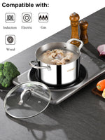 1 x Brand New VENTION cooking pot 20 cm, 2.8 liter induction cooking pot, stock pot with lid 3-layer stainless steel  - RRP €53.46