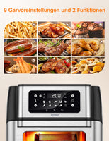 1 x RAW Customer Returns Innsky 10 Liter Air Fryer, 10 in 1 Hot Air Oven with LED Touch Screen, 1500W Oil-Free Fryer, Frying, Grilling, Oven, Roasting, 6 Accessories and Recipe Book - Stainless Steel - RRP €119.99