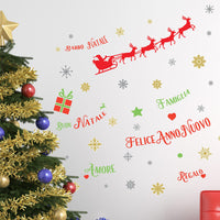 3 x Brand New Wallflexi Christmas Decoration Wall Sticker Reindeer with Italian Quotes Wall Decoration Sticker Living Room Children s Room School Restaurant Caf Hotel Office Decor Multi-colored - RRP €61.2