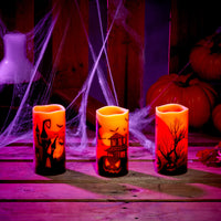 1 x Brand New THE TWIDDLERS 3 Flameless Real Wax Candles for Halloween Decoration - Battery Operated LED Candles Last up to 6 Continuous Hours - Safe and Child Friendly - RRP €20.4