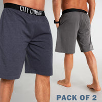 1 x RAW Customer Returns CityComfort Comfortable Pajama Shorts for Men, Pack of 2 Pieces M, Navy Charcoal  - RRP €18.99