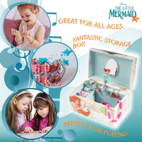 1 x RAW Customer Returns Disney Encanto Jewelry Box Girls Music Box Frozen Ariel or Mirabel Musical Jewelry Box for Children, Beige Arielle  - RRP €24.58