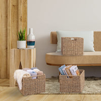 1 x RAW Customer Returns Set of 2 Kallax Expedit shelf baskets Kallax basket woven 30 x 30 x 26H cm seagrass shelf basket folding basket woven basket shelf box storage box storage basket shelf basket foldable - RRP €39.99